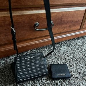 Black and silver studded Michael Kors Handbag